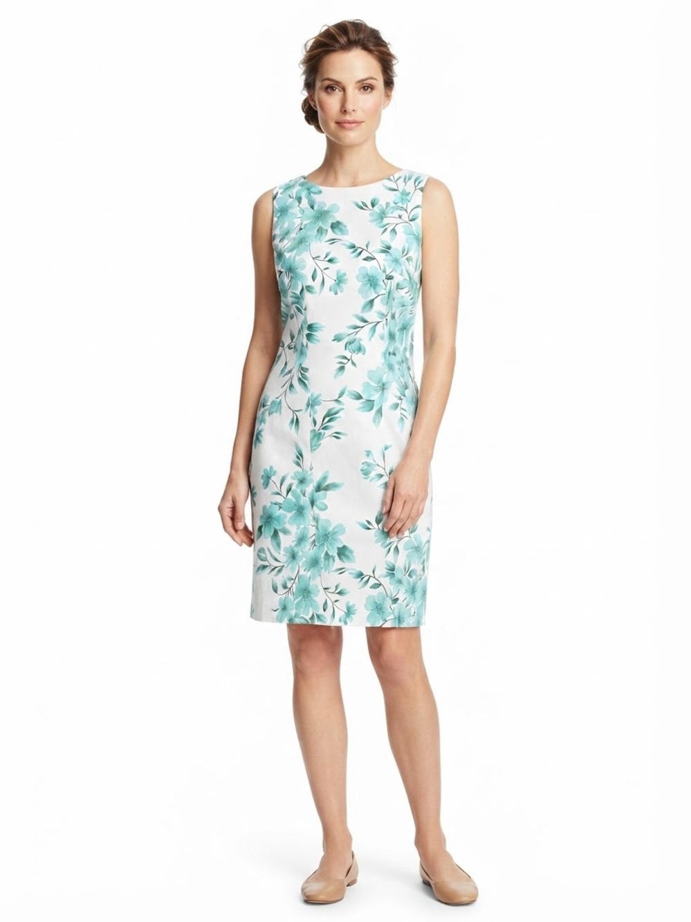 ALYXdress Teal Floral Sleeveless Sheath Dress Size 6